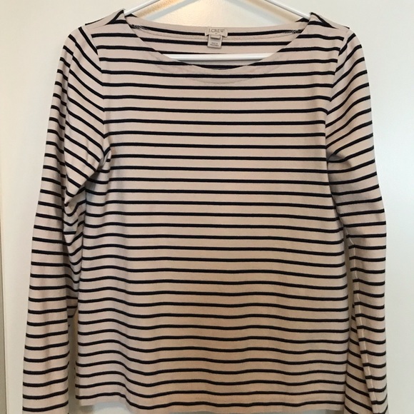 J. Crew Tops - J. Crew Boatneck Cream & Navy Striped Longsleeve J. Crew Tops - J. Crew Boatneck Cream & Navy Striped Longsleeve